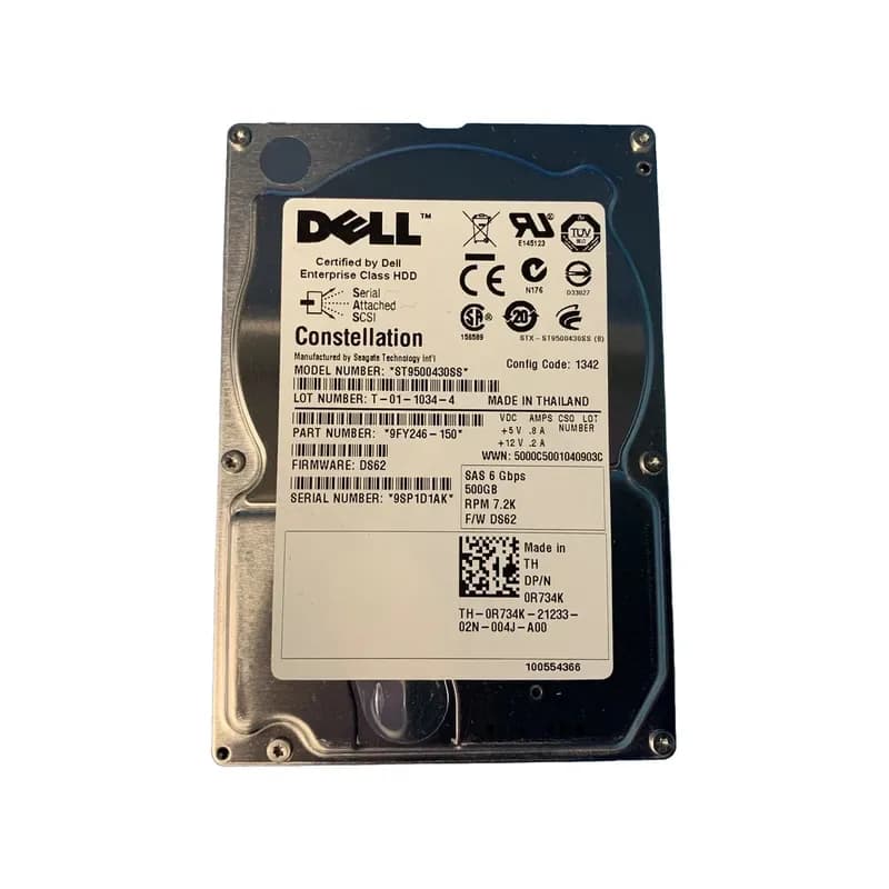 R734K - Dell 500GB 7200RPM SAS 2.5-Inch Hard Drive