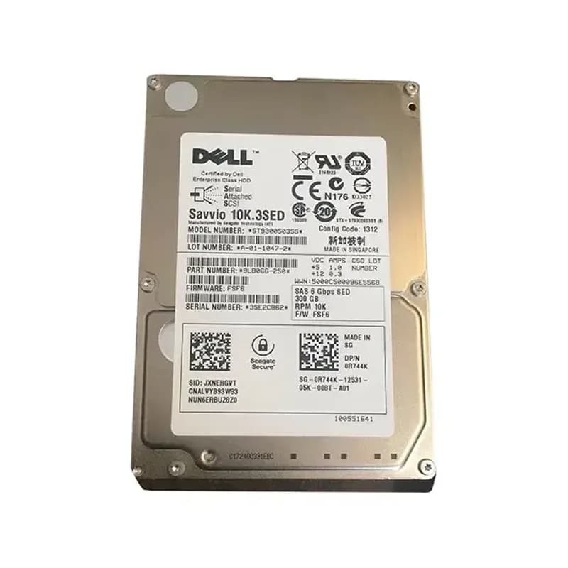 R744K - Dell 300GB 10000RPM SAS 6Gb/s 16MB Cache 2.5-Inch Hard Drive