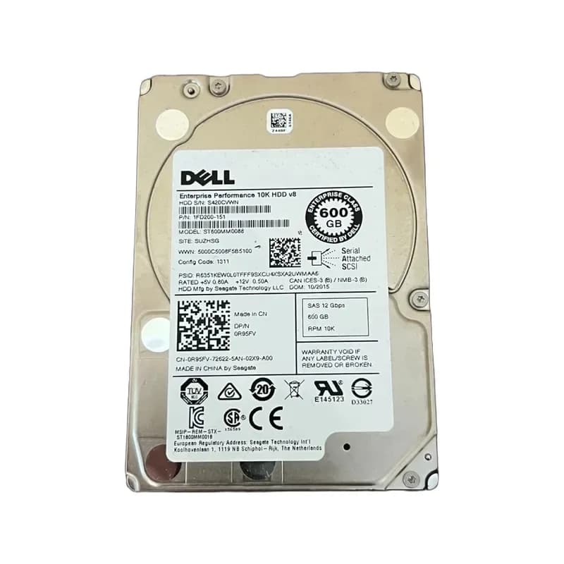 R95FV - Dell 600GB 10000RPM SAS 2.5-Inch Hard Drive