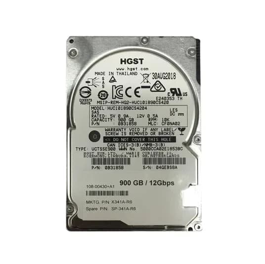 SP-341A-R6 - NetApp 900GB 10000RPM SAS 12Gb/s 2.5-in Hard Drive