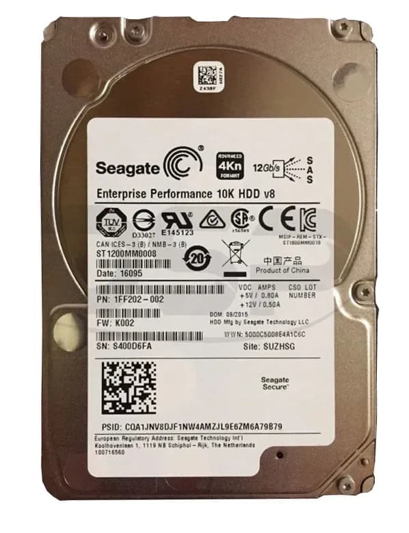 ST1200MM0008 - Seagate 1.2TB 10K RPM SAS 12Gb/s 2.5-in Hard Drive