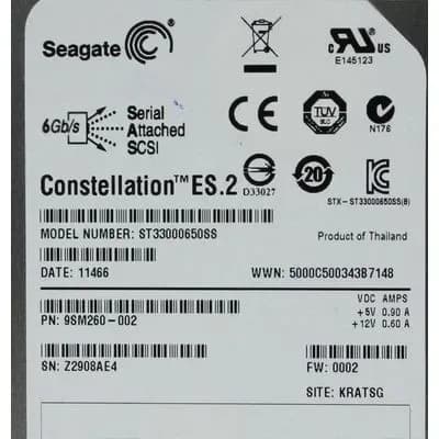 ST33000650SS - Seagate Constellation ES.2 3TB 7200RPM SAS 3.5-Inch HDD