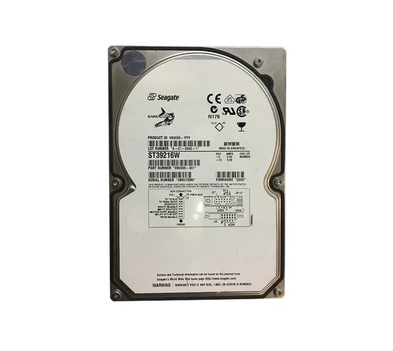 ST39216W - Seagate 9GB 7200RPM Wide Ultra2 SCSI 3.5-Inch Hard Drive