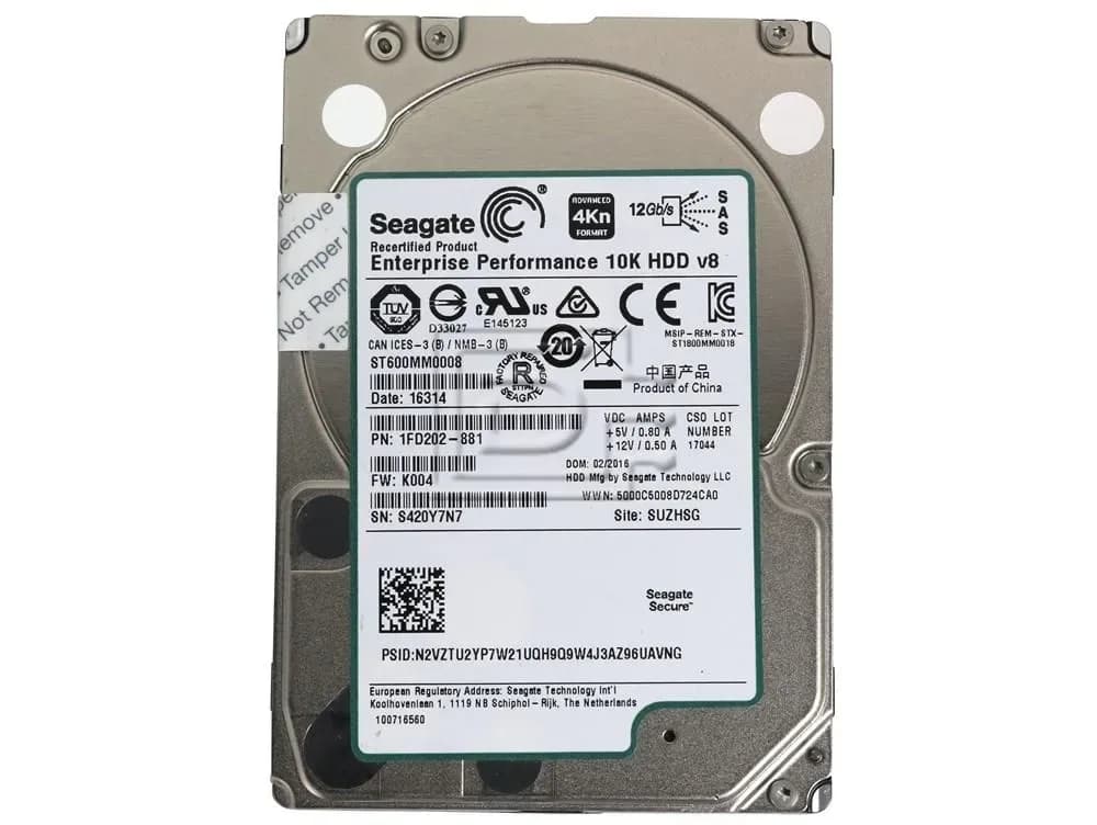 ST600MM0008 - Seagate 600GB 10000RPM SAS 12Gb/s 2.5-in Hard Drive