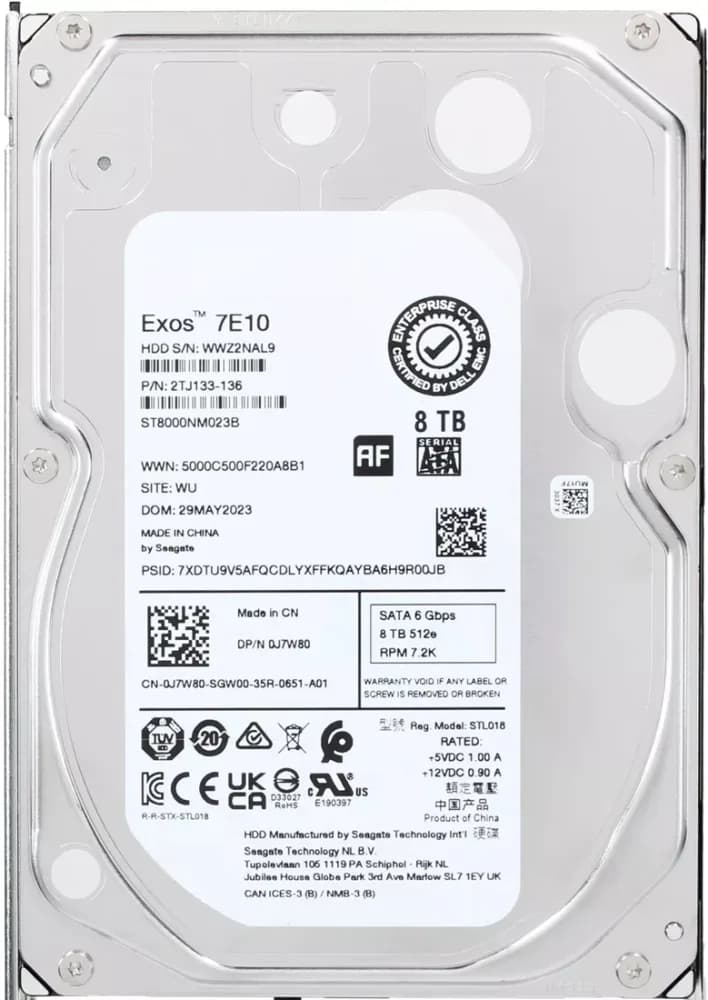 ST8000NM023B - Seagate Exos 7E10 8TB 7200RPM SATA ISE 3.5" Hard Drive
