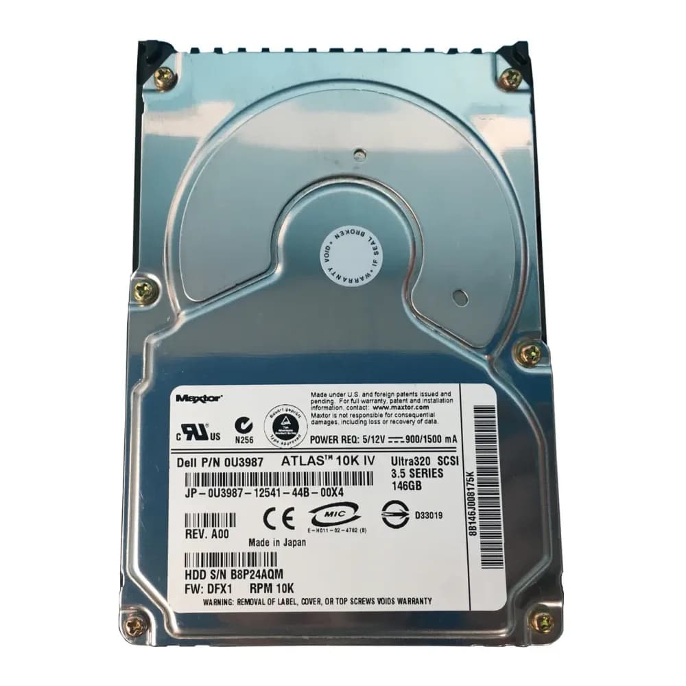 U3987 - Dell 146GB 10000RPM SCSI 320MB/s 3.5-in Hard Drive