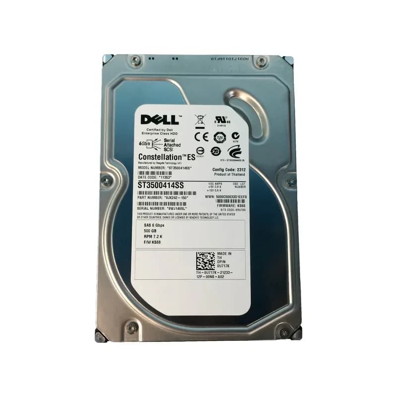 U717K - Dell 500GB 7200RPM SAS 3.5-Inch Hard Drive