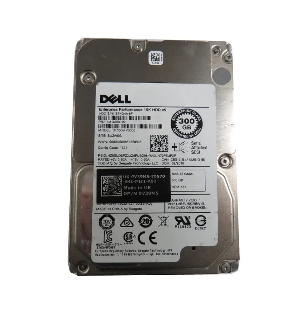 V39M5 - Dell 300GB 15000RPM SAS 6Gb/s 16MB Cache 3.5-Inch Hard Drive