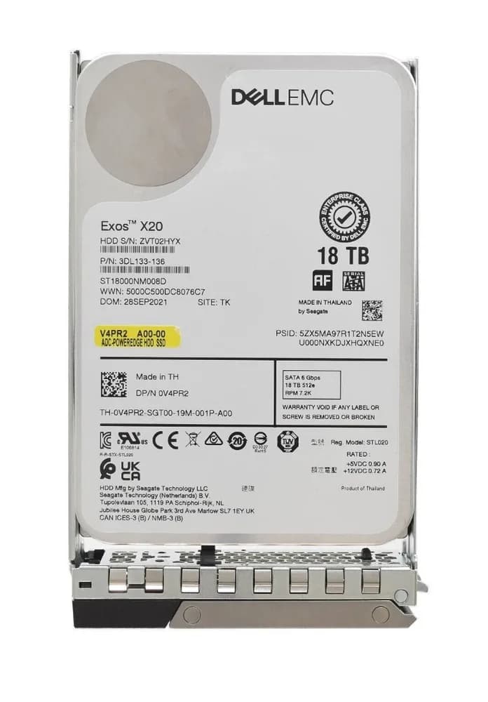 V4PR2 - Dell 18TB 7200RPM SATA 6Gb/s 3.5-in Hard Drive