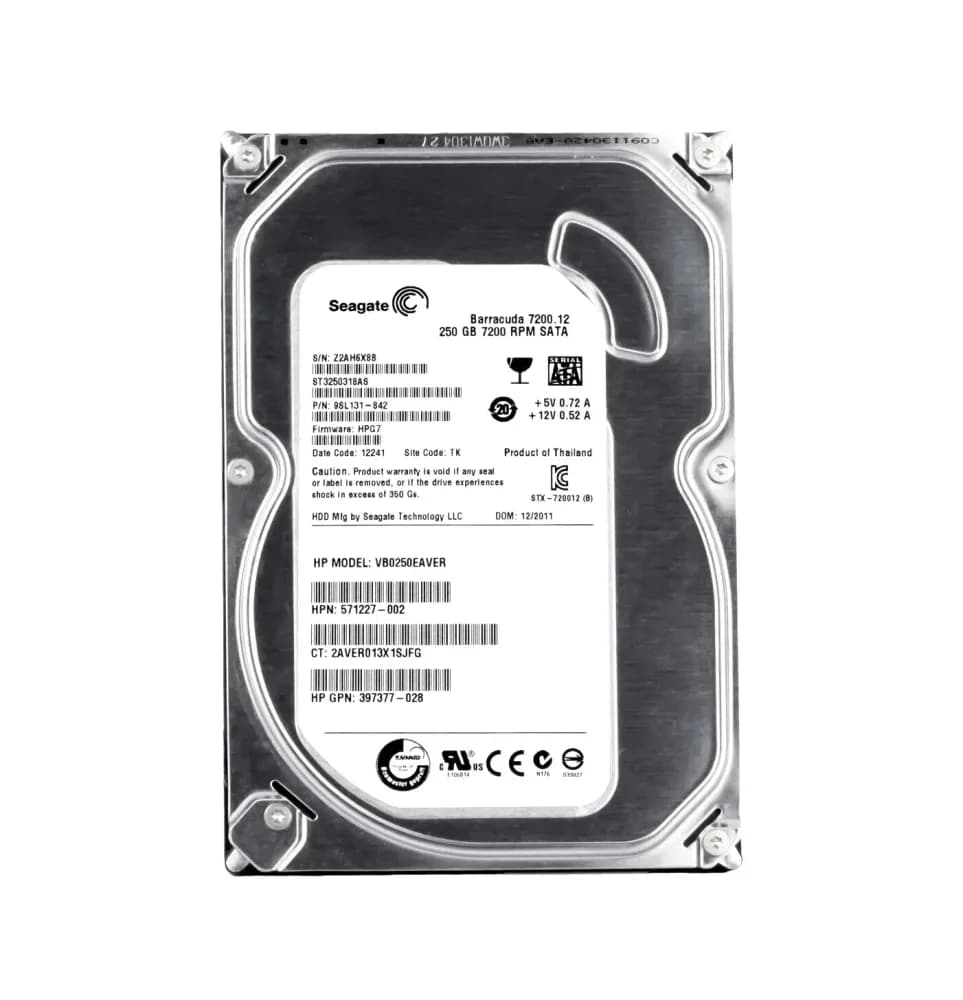 VB0250EAVER - HP 250GB 7200RPM SATA 3Gb/s 3.5-in Hard Drive