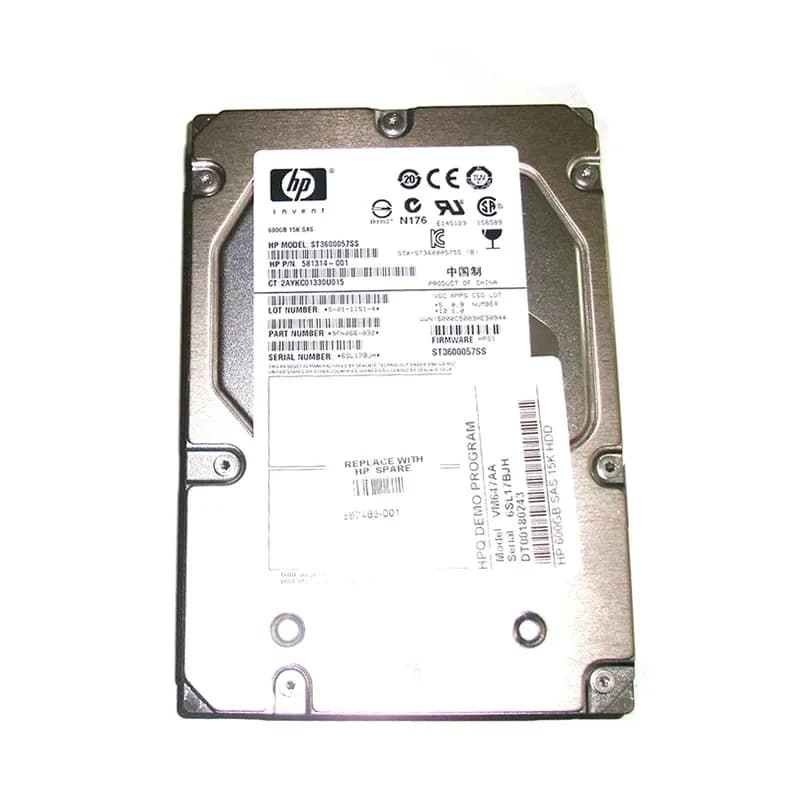 VM647AA - HP 600GB 15K SAS 6Gb/s 16MB Cache Hot Swap 3.5-in HDD