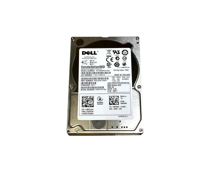 W335K - Dell 500GB 7200RPM SAS 6Gb/s 2.5-in Hard Drive