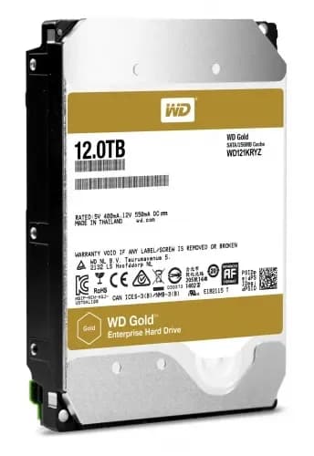 WD121KRYZ - Western Digital Gold 12TB 7200RPM SATA 3.5-Inch Hard Drive