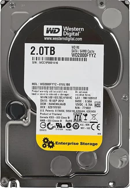 WD2000FYYZ - Western Digital RE 2TB 7200RPM SATA 3.5-Inch Hard Drive