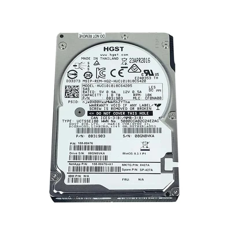 X427A - NetApp 1.8TB 10000RPM SAS 6Gb/s 2.5-Inch Hard Drive