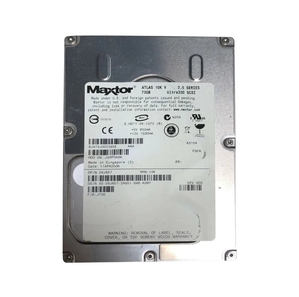 XJ657 - Dell 73GB 10000RPM SCSI 320MB/s 3.5-in Hard Drive