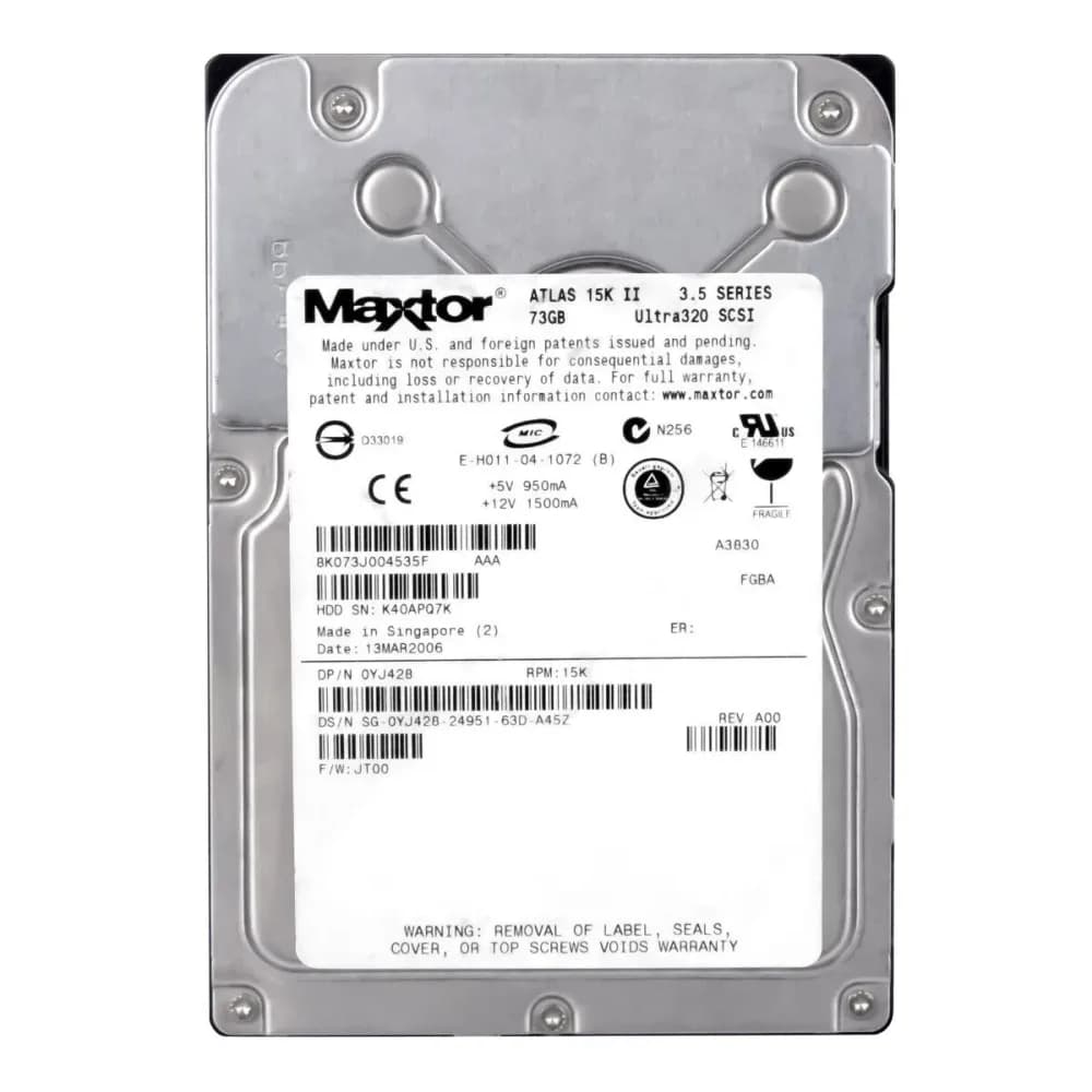 YJ428 - Dell 73GB 15000RPM SCSI 320MB/s 3.5-in Hard Drive