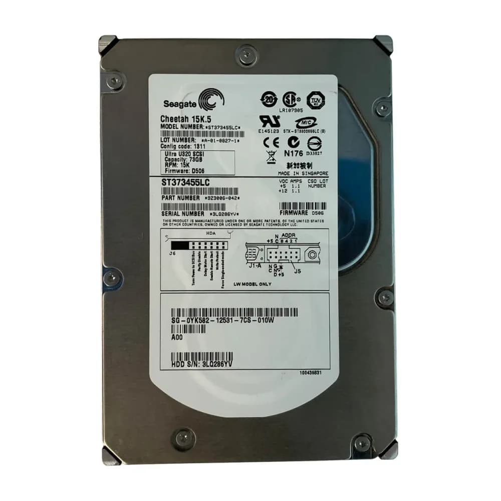 YK582 - Dell 73GB 15000RPM SCSI 320MB/s 3.5-in Hard Drive