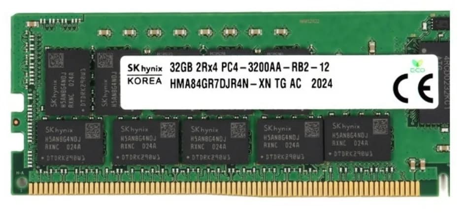 HMA84GR7DJR4N-XN - Hynix 32GB DDR4 3200MHz ECC RDIMM Memory Module