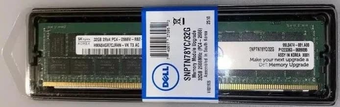 TN78Y - Dell 32GB DDR4 2666MHz ECC RDIMM Memory Module