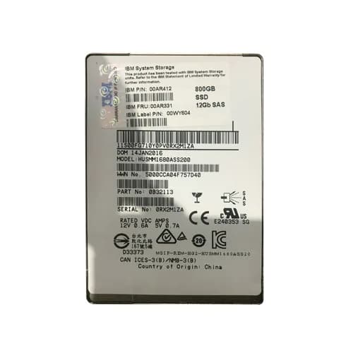 00AR331 - IBM 800GB 2.5 inch MLC 12Gb/s SAS Solid State Drive
