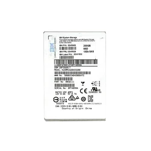 00AR406 - IBM 200GB 2.5 inch MLC 12Gb/s SAS Solid State Drive