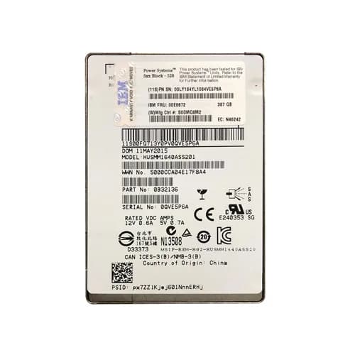 00E8672 - IBM 387GB 2.5 inch eMLC 6Gb/s SAS Solid State Drive