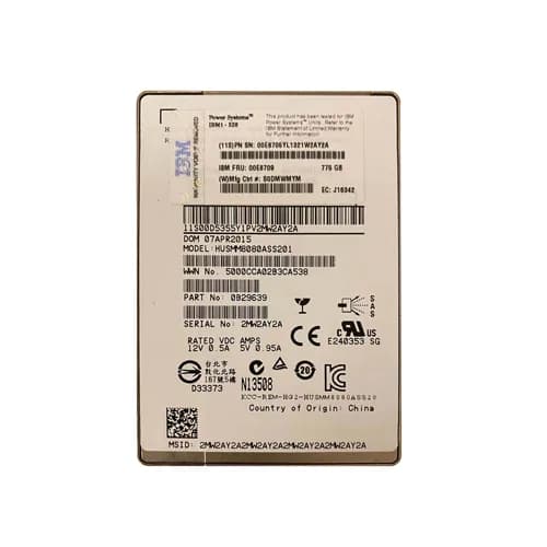 00E8709 - IBM 775GB 2.5 inch MLC 6Gb/s SAS Solid State Drive