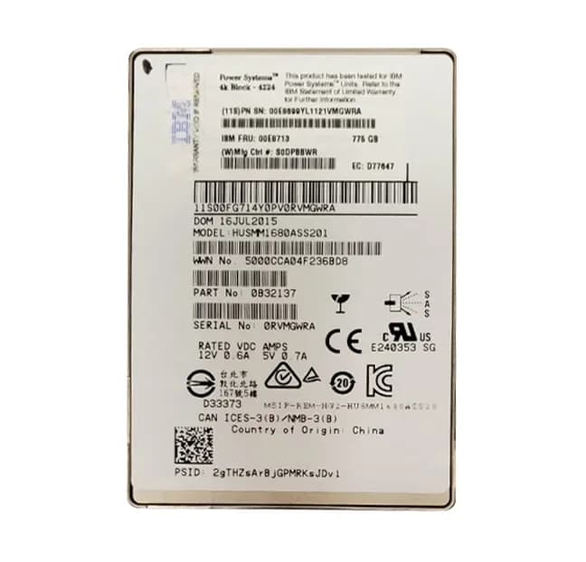 00E8713 - IBM 775GB 2.5 inch MLC 12Gb/s SAS Solid State Drive