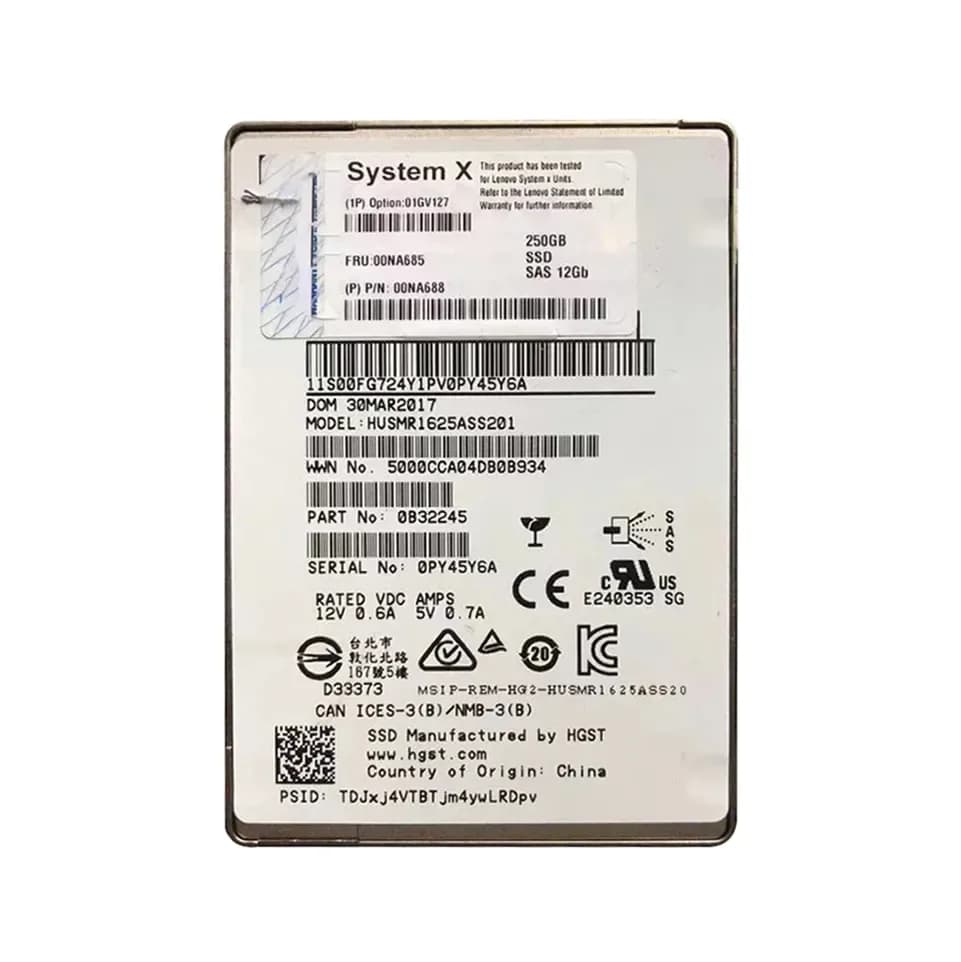 00NA685 - Lenovo 250GB SAS 12Gb/s 2.5-inch Solid State Drive