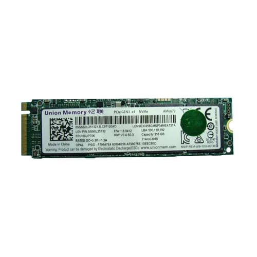 00UP706 - Lenovo 256GB M.2 2280 TLC PCIe NVMe Solid State Drive