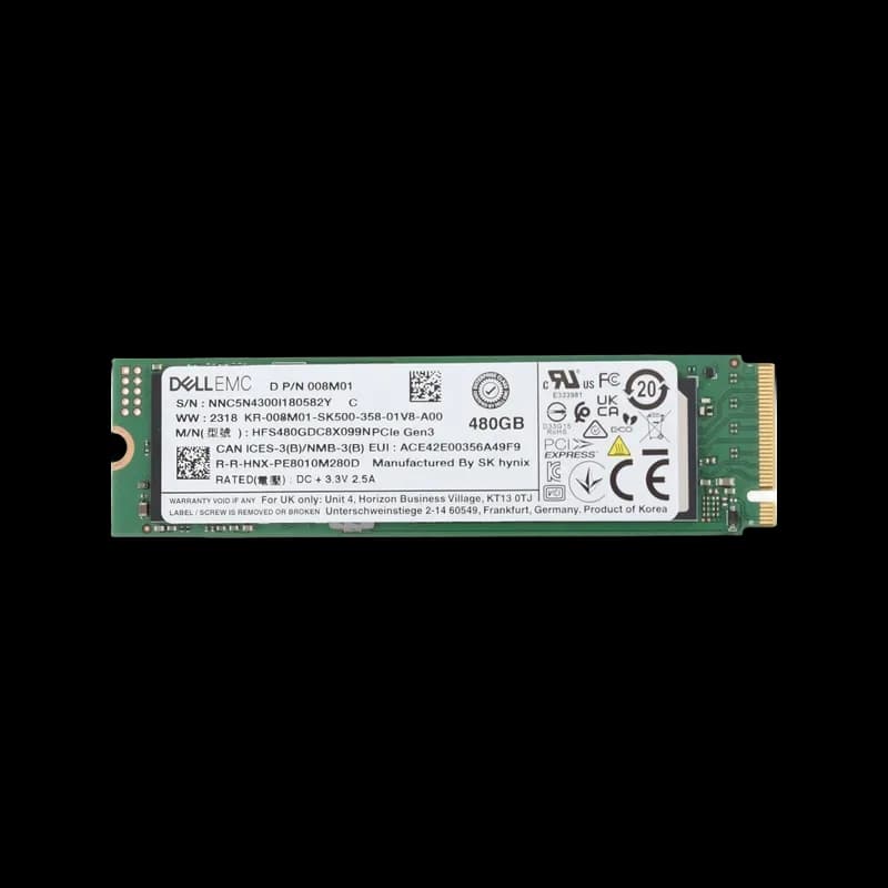 08M01 - Dell 480GB PCI Express NVMe M.2 2280 Solid State Drive