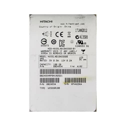 0B24934 - HGST 100GB Ultrastar SSD400S 2.5 inch SLC 6Gb/s SAS SSD