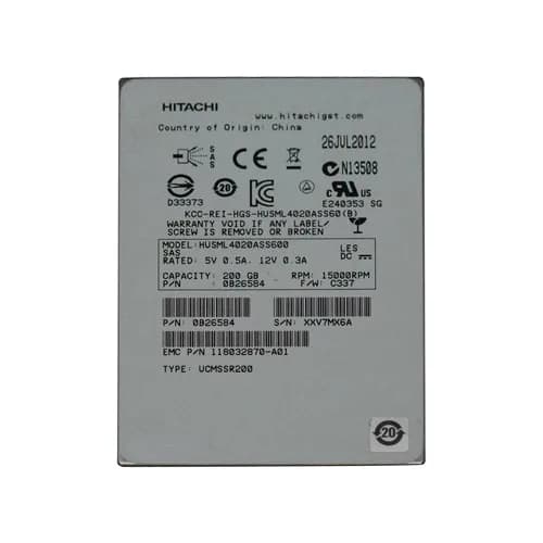 0B26584 - Hitachi 200GB Ultrastar SSD400M 6Gb/s SAS MLC 2.5 Inch SSD