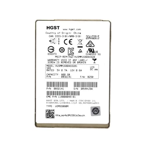 0B32141 - Hitachi 800GB 2.5 inch MLC 12Gb/s SAS Solid State Drive