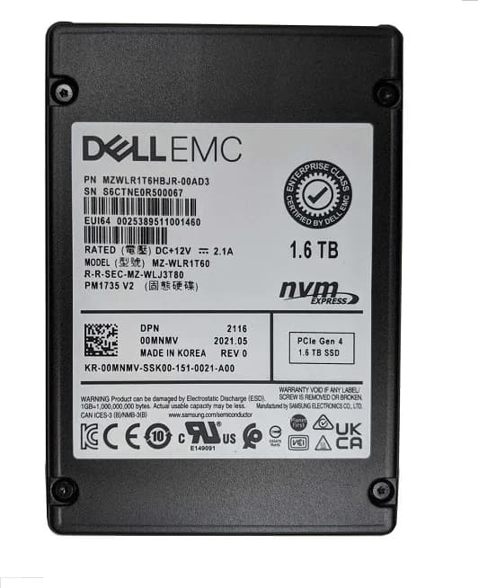 0MNMV - Dell 1.6TB PCI Express NVMe TLC U.2 2.5" Solid State Drive