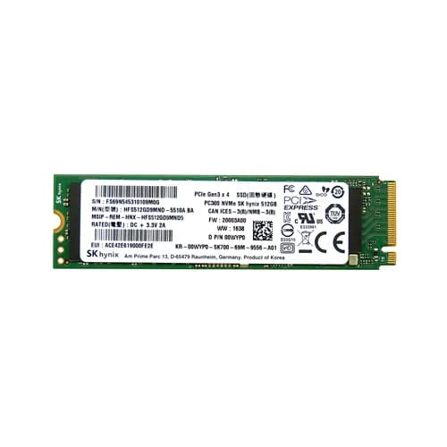 0WYP0 - Dell 512GB MLC PCIe NVMe 3.0 x4 M.2 2280 SSD