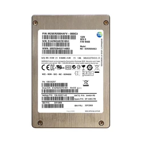 108-00257 - NetApp 200GB Enterprise 2.5 inch MLC 12Gb/s SAS SSD