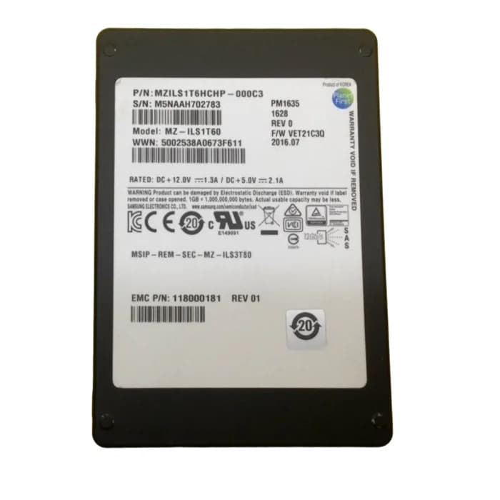 118000181 - EMC 1.6TB SAS 12Gb/s 2.5-Inch Solid State Drive