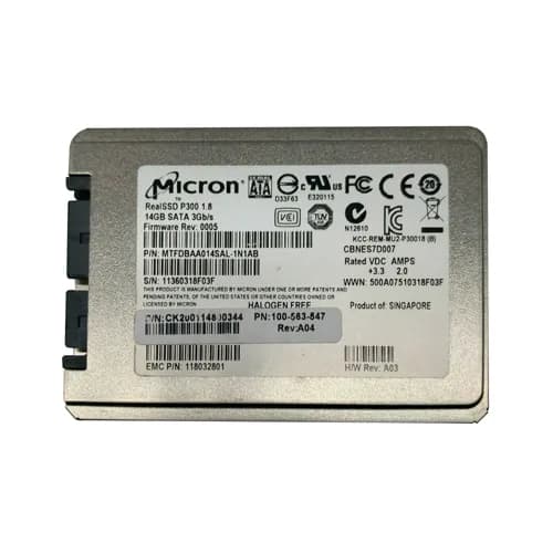 118032801 - EMC 14GB SLC SATA 3Gb/s uSATA 1.8-in SSD for VNXe3100