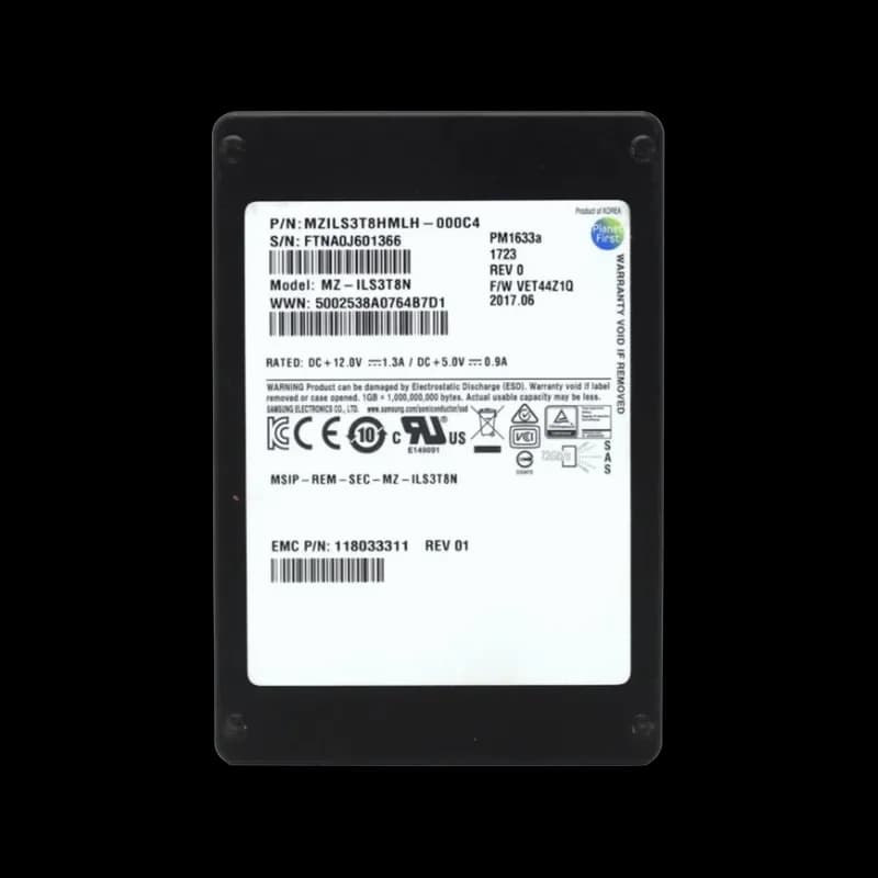 118033311 - EMC PM1633a 3.84TB SAS SFF 2.5" Solid State Drive