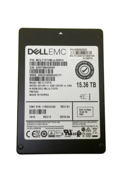118033345 - EMC PM1643 15.36TB SAS TLC 2.5" Solid State Drive