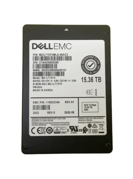 118033346 - EMC 15.36TB SAS SFF 2.5" Solid State Drive