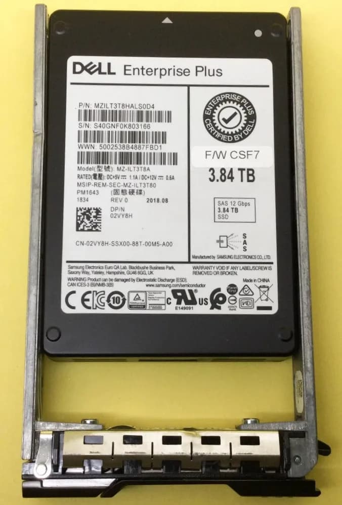 2VY8H - Dell 3.84TB SAS Triple-Level Cell SFF 2.5" Solid State Drive