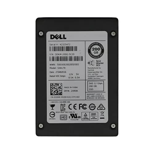 2XR0K - Dell 200GB 2.5 inch MLC 12Gb/s SAS Solid State Drive