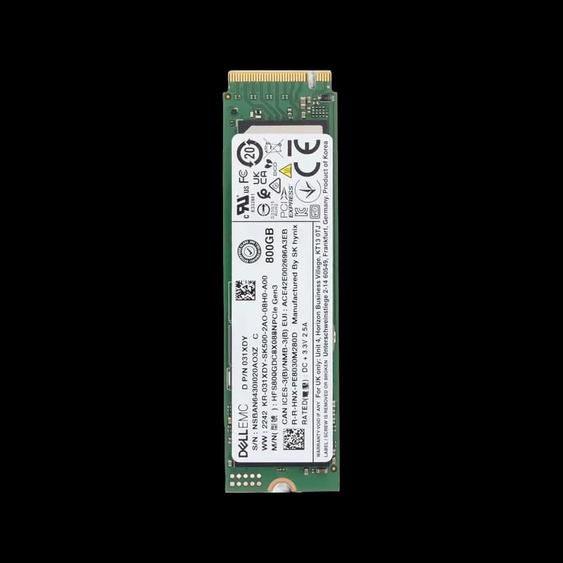 31XDY - Dell 800GB PCI Express NVMe TLC M.2 2280 Solid State Drive