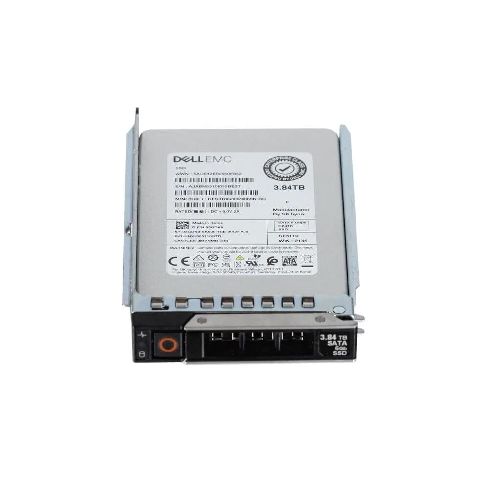 3GDK0 - Dell 3.84TB SATA Triple-Level Cell SFF 2.5" Solid State Drive