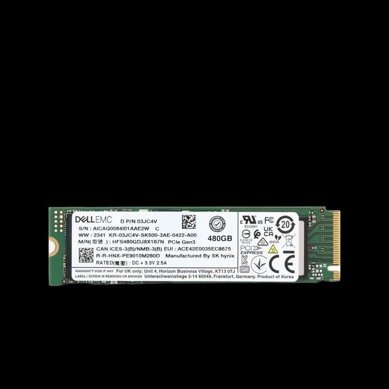 3JC4V - Dell 480GB PCI Express NVMe M.2 Solid State Drive