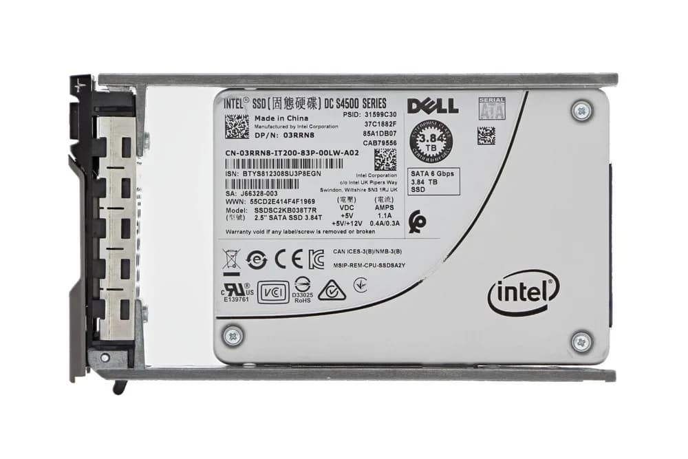 3RRN8 - Dell 3.84TB SATA Triple-Level Cell SFF 2.5" Solid State Drive