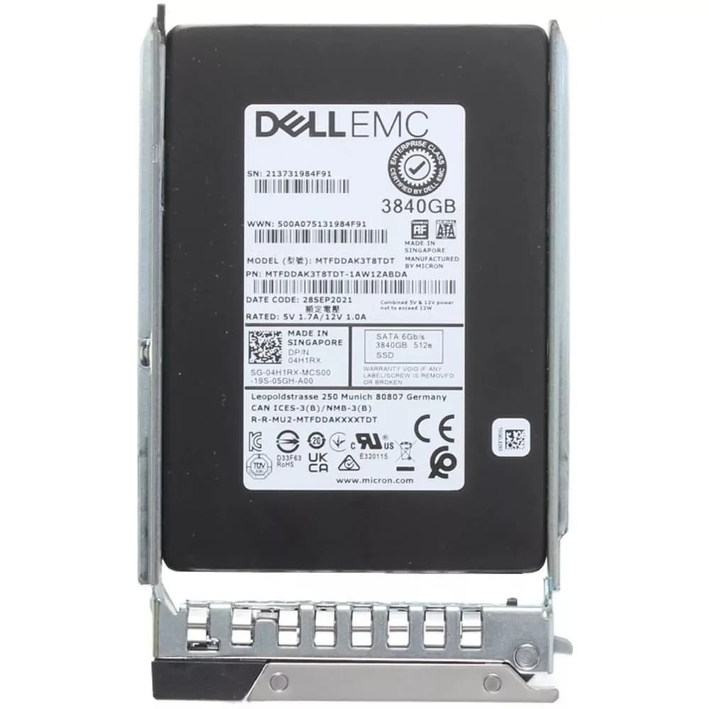 4H1RX - Dell 3.84TB SATA Triple-Level Cell SFF 2.5" Solid State Drive